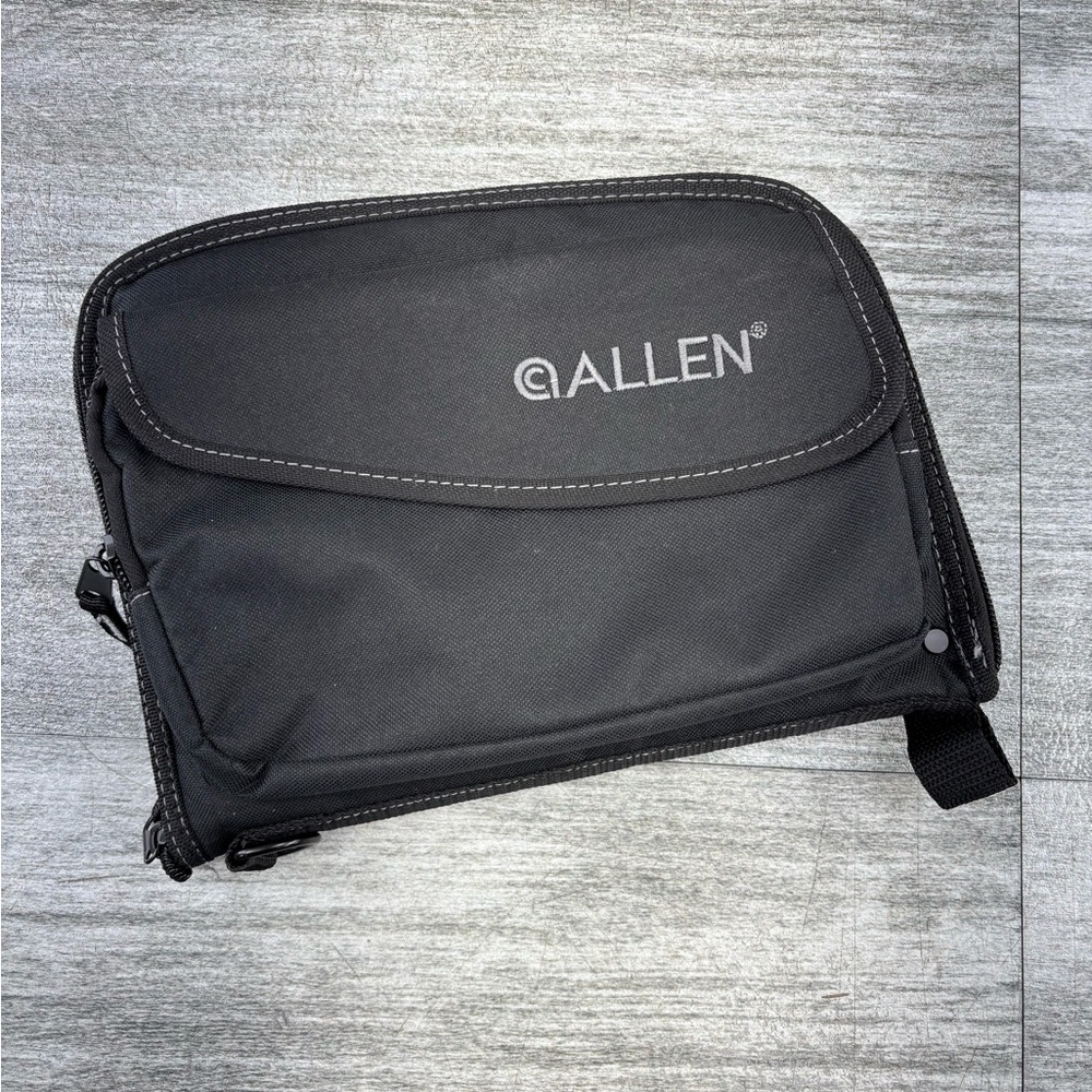 Allen Company Lockable Pistol Soft Case 11”x8” 7743a Black Pockets Side Zip